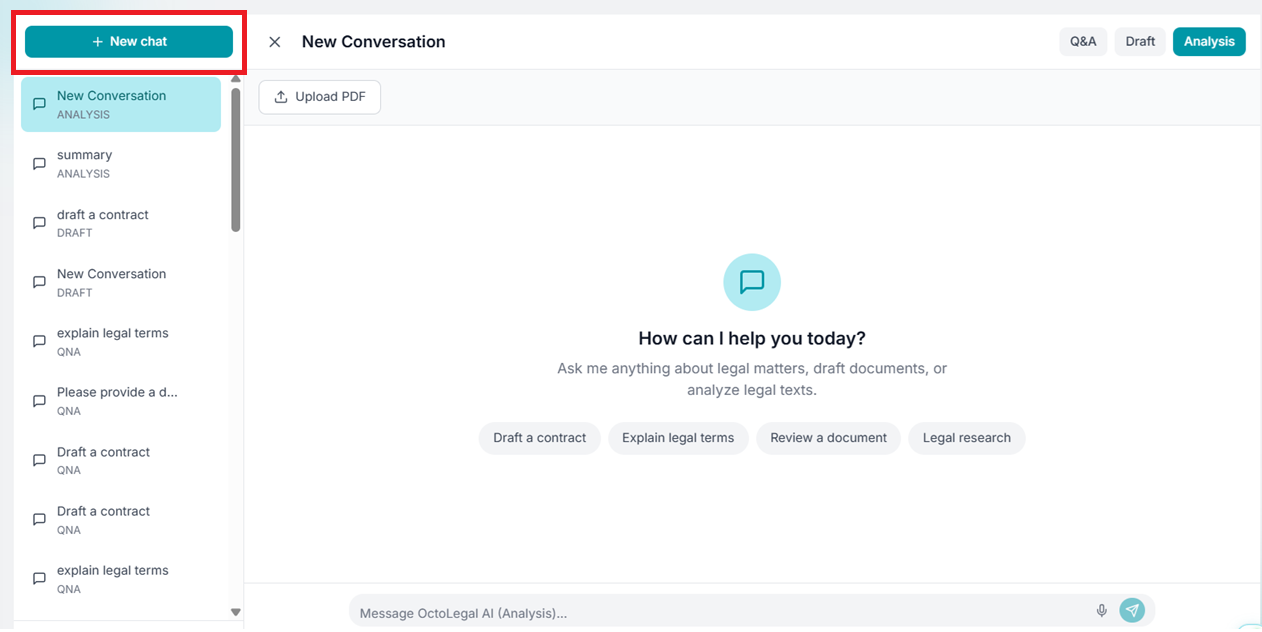 New Chat button