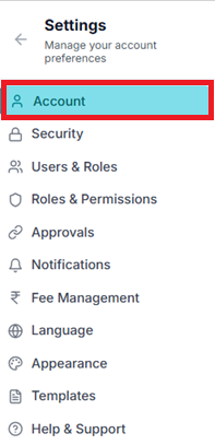 Account tab