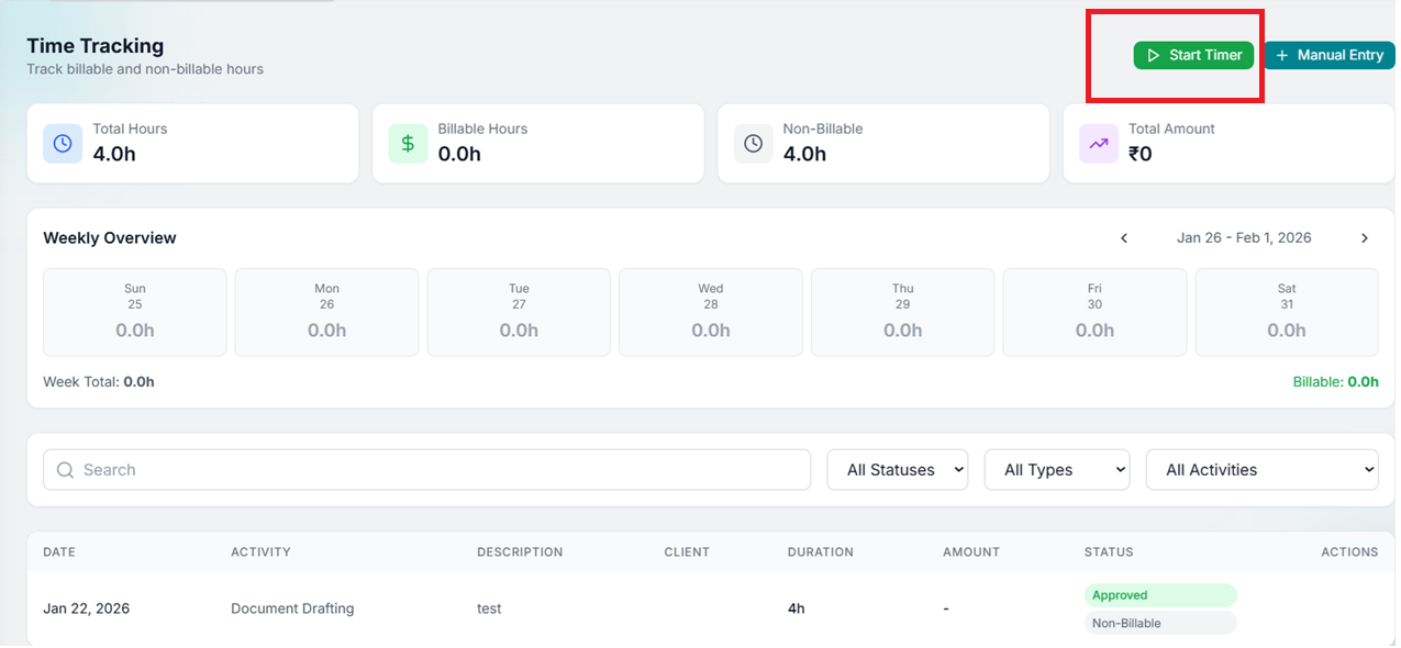Start Timer button